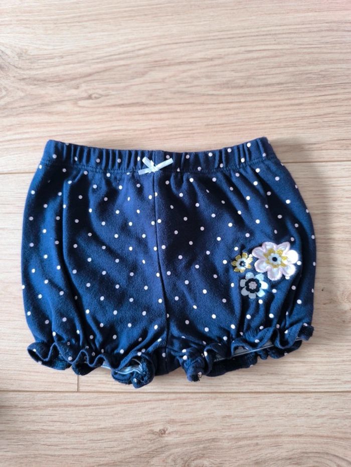 Short culotte bleu à pois blanc Hartstrings Baby - Taille 12 mois