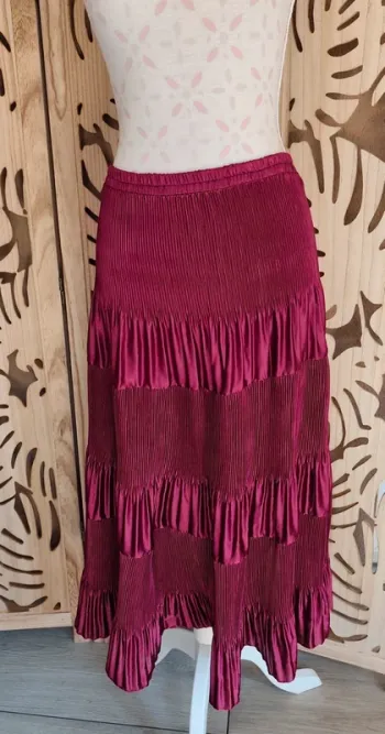 Jupe longue en satin Roseline