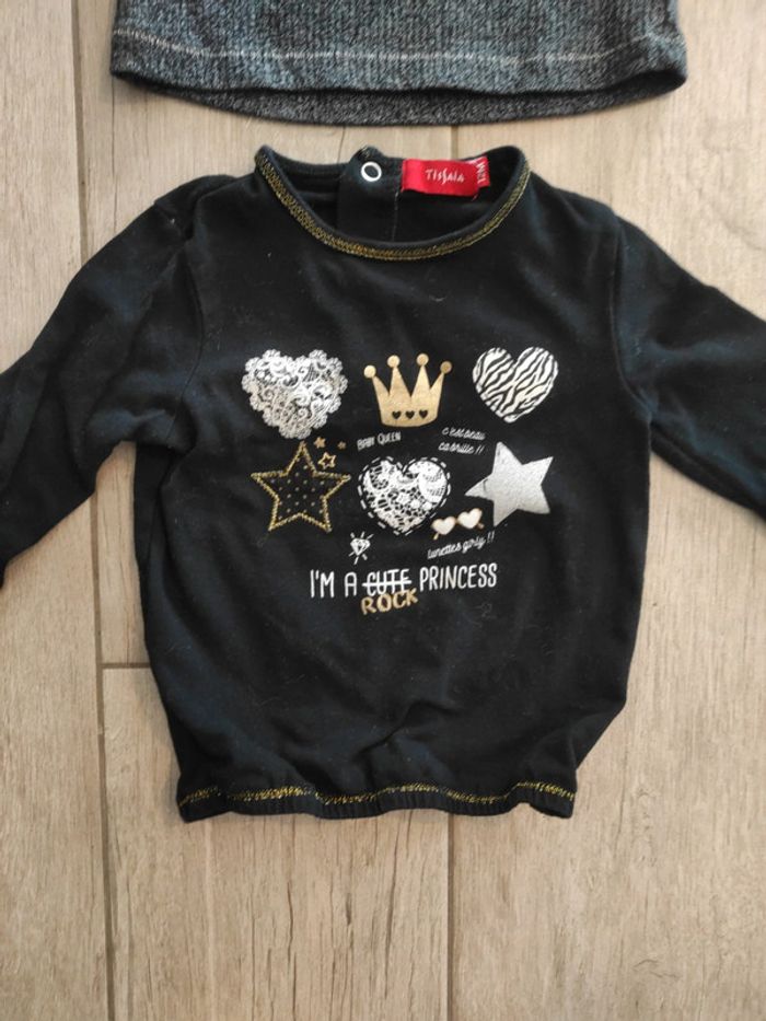 Lot de 2 pulls noirs rock 12 mois - photo numéro 2