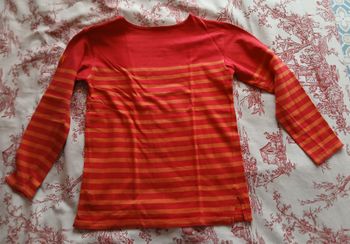 Tee shirt rayé rouge orange