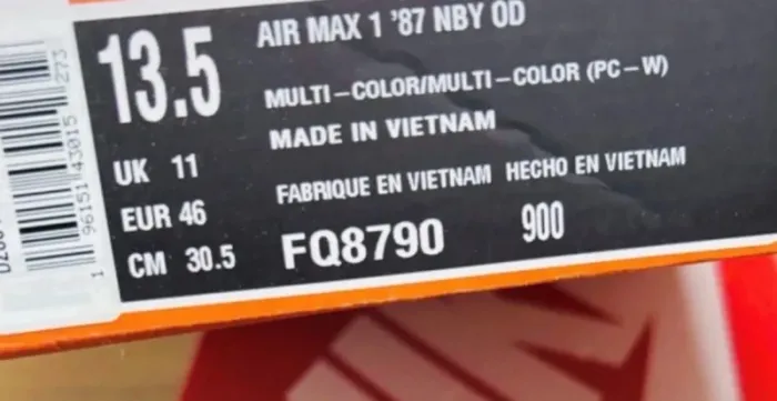 Nike Air Max 1 NBY Nike By You 2024 Air Astro Libra Black/Cream Taille 46 - photo numéro 7