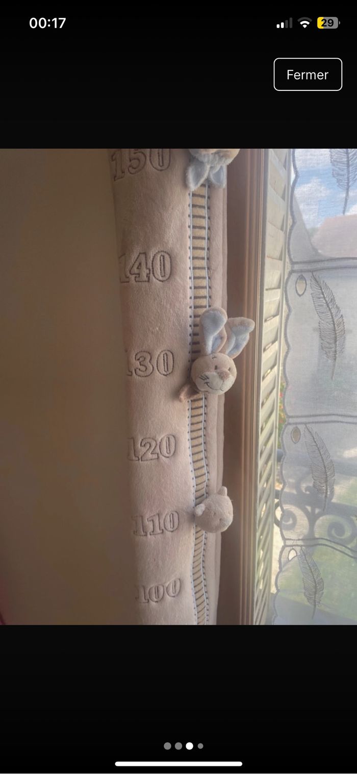 Toise peluche Sauthon beige – motif train, jusqu’à 160 cm - photo numéro 4