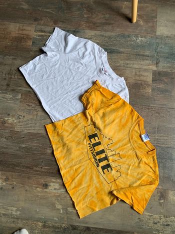 Lot crop top blanc et jaune