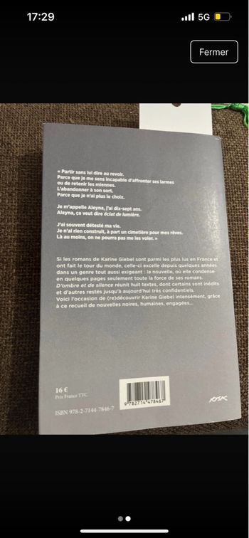 D’ombre et de silence nouvelles de Karine Giebel