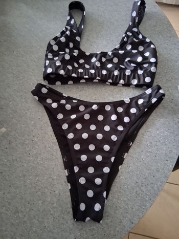 Maillot de bain " nasty gal " 2 pièces noir et blanc 't- 34"