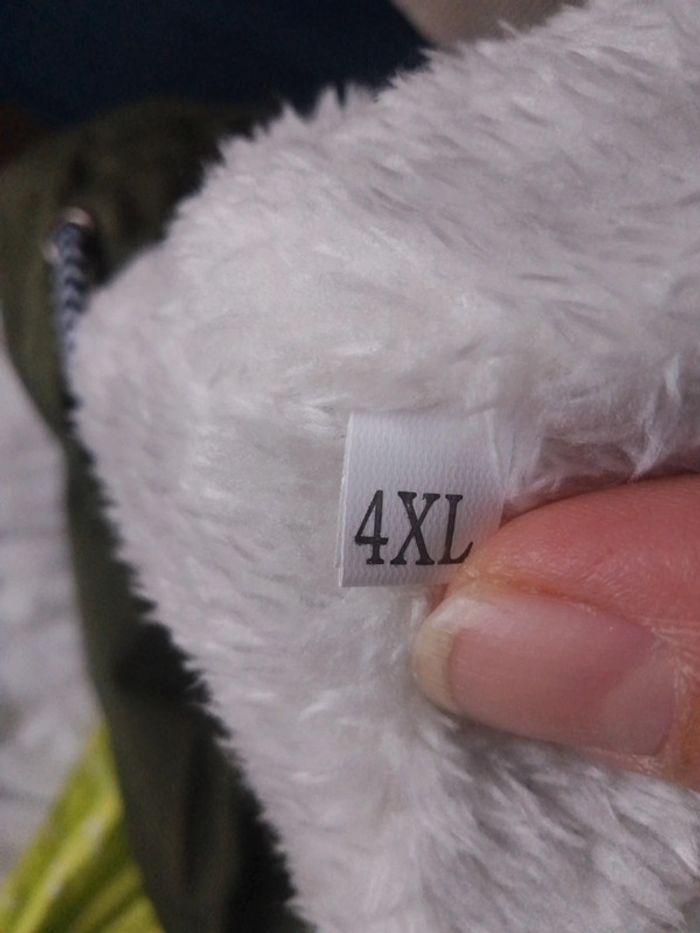 Manteau de pluie/ veste imperméable doublée en polaire à capuche vert kaki taille 4XL - photo numéro 6