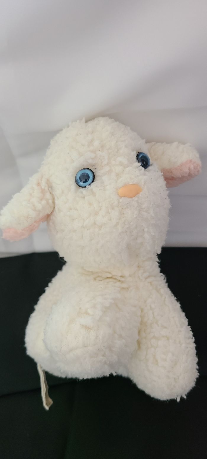 Ancienne peluche Vintage Mouton Agneau blanc 22 cm Bettella