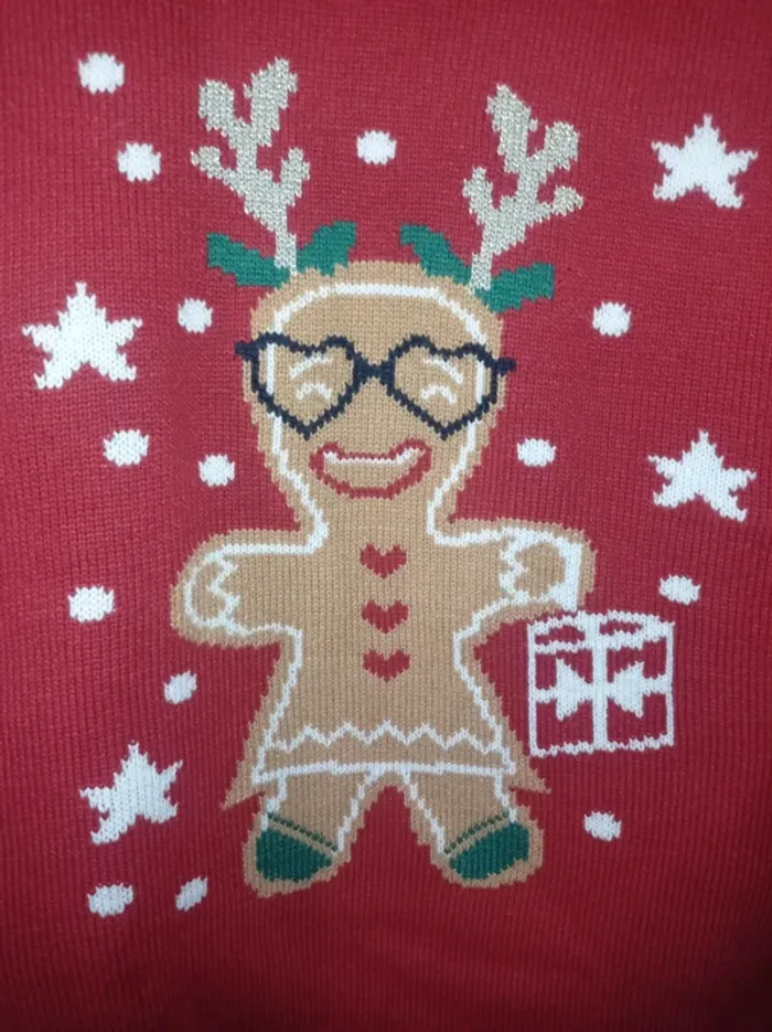 Pull de Noël enfant rouge - photo numéro 2