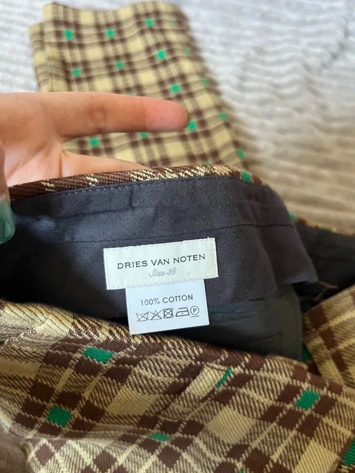 Pantalon à carreaux Dries Van Noten - 100% coton - Taille 38 - photo numéro 2