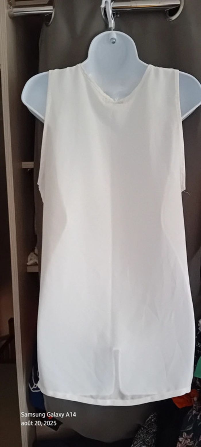 Blouse longue sans manches col V en voile femme S only & u - photo numéro 9