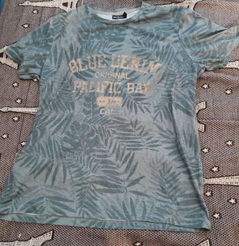 T-shirt kaki imprimé feuilles tropical avec écriture taille 2xl