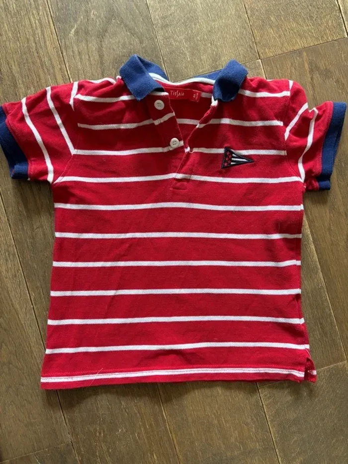 Polo  marinière mc Tissaia 6 ans tbe raye