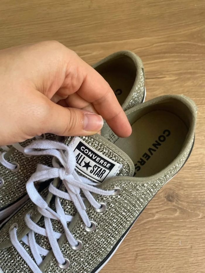 Converse basses kaki semelle épaisse - photo numéro 8