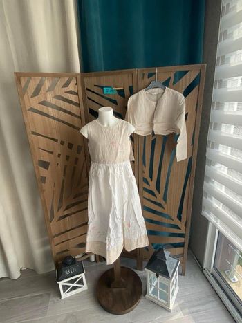 Robe cérémonie avec boléro fille 10ans en lin