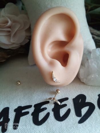 Boucles d'oreilles lunes avec zircons