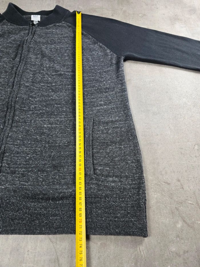 Pull gilet zippé Gap col rond gris et noir taille XXL - photo numéro 9
