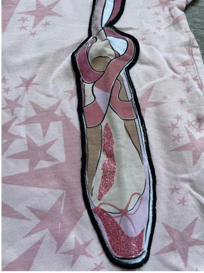 Tshirt desigual 18 mois rose motif chaussons ballerines danceus paillettes - photo numéro 3