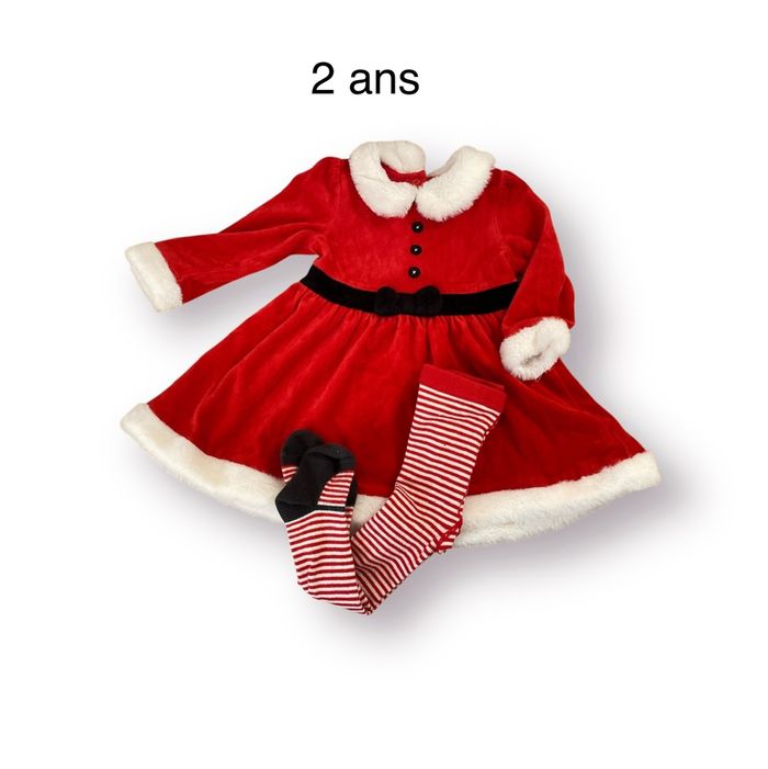 Baby Club Ensemble robe et collants de Noël Taille 4 ans