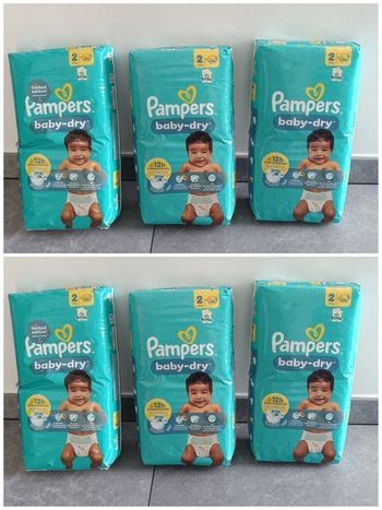 336 Couches Pampers taille 2' BABY DRY 👌 ENVOI DEMAIN 