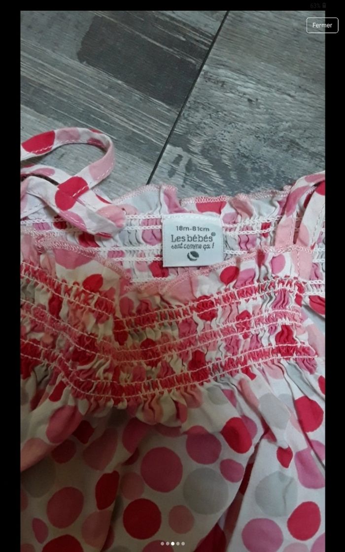 Robe à fine bretelles rose à pois - photo numéro 3