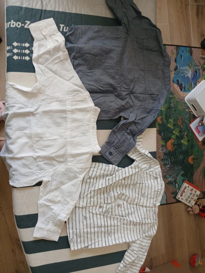 2 chemises et 1 haut manches longues 6 mois garçon - photo numéro 2