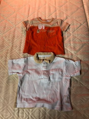 Lot de 2 t shirt beige et orange TAO