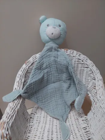 Sauthon - doudou ourson lange bleu