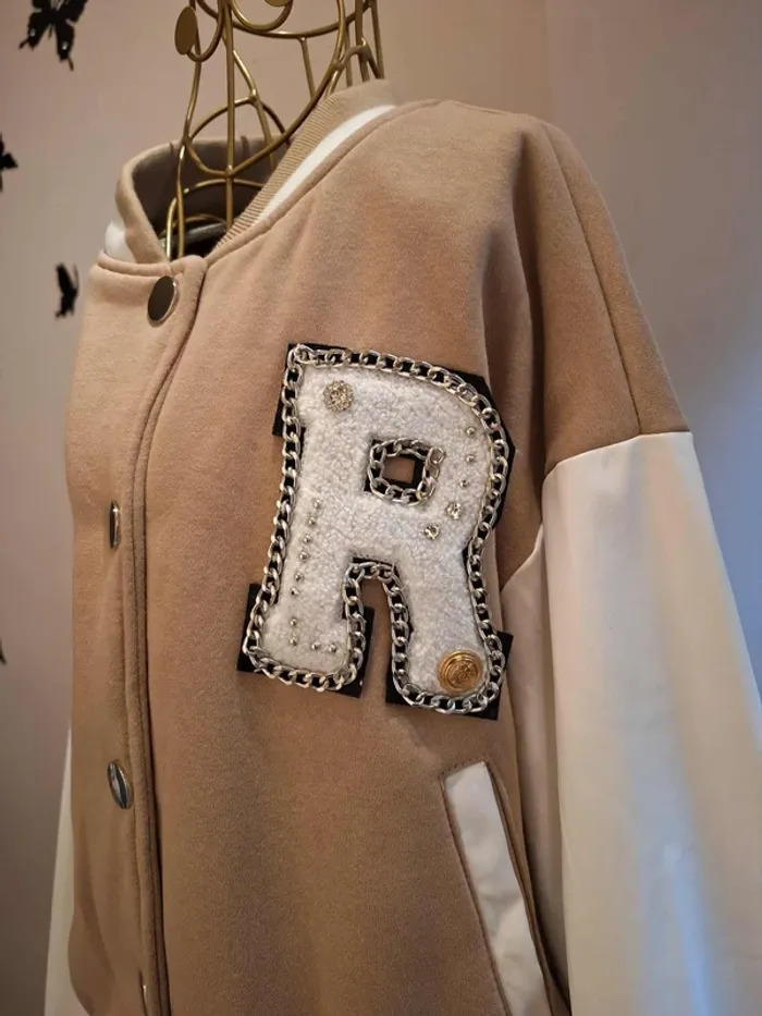 Veste teddy beige & blanche - photo numéro 2