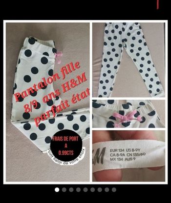 Pantalon/ jogging h&m 8/9 fille