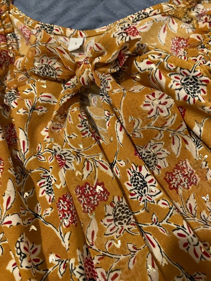 Chemisier pour les fêtes ocre et doré