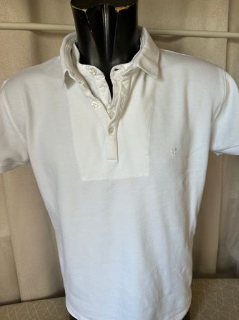 T-shirt polo piqué de coton blanc XXL Courrèges