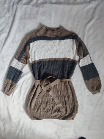 Robe pull marron blanc gris Shein taille S