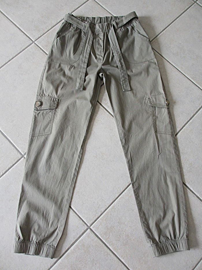 Pantalon cargo kaki fille Bonprix – 12 ans - photo numéro 1