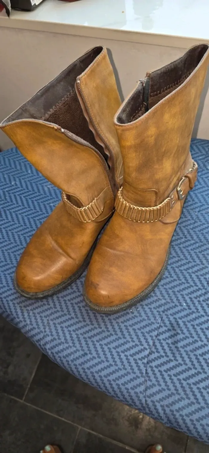 Bottines noir et marron - photo numéro 4