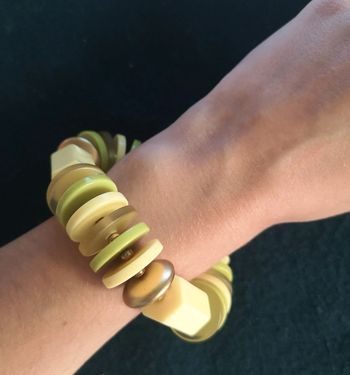 Bracelet élastique jaune et vert