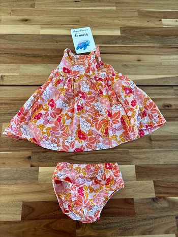 Robe orange avec culotte assortie