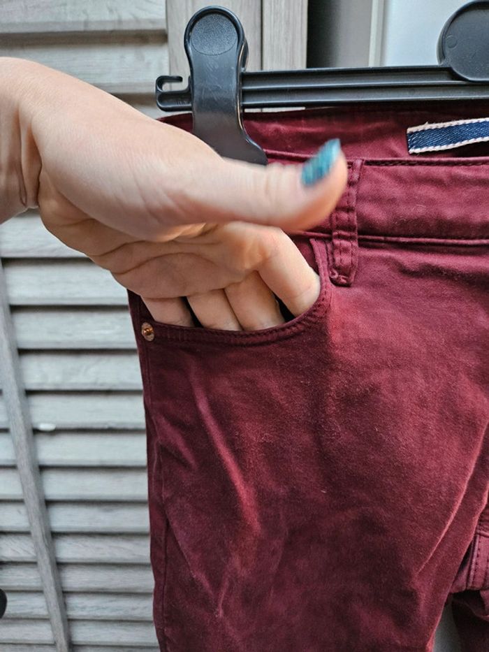 Pantalon bordeaux Massimo Dutti taille 36 - photo numéro 3