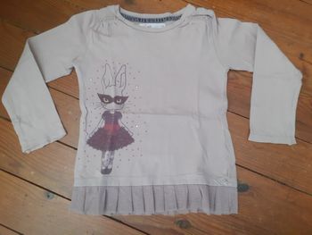 Sweet rose clair motif lapin fond tulle