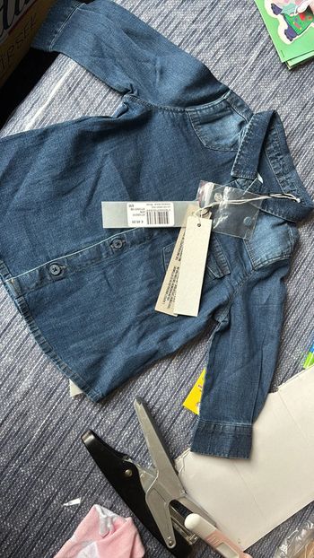 Lot de chemise en jean et pantalon gris bébé garçon