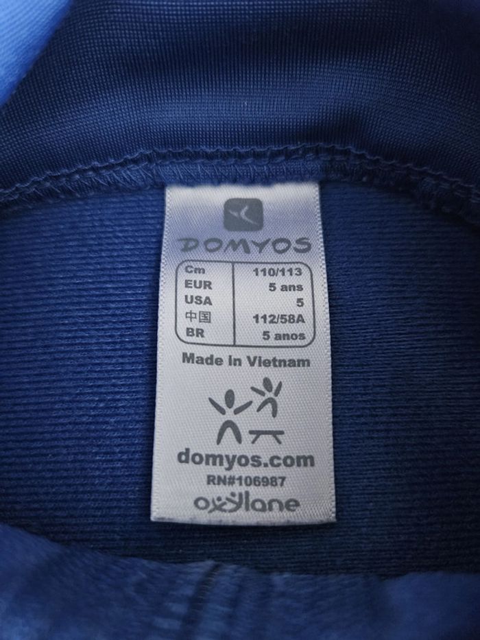 Veste zippée légère garçon - Taille 5 ans (110-113cm) - Domyos - Bleu blanche - photo numéro 3