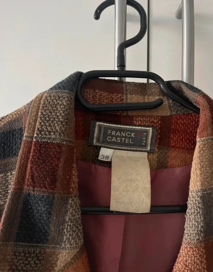 Blazer Vintage à carreau en laine - photo numéro 5
