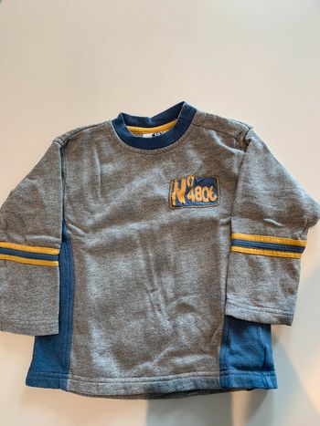 sweat gris et bleu bébé garçon 18 mois