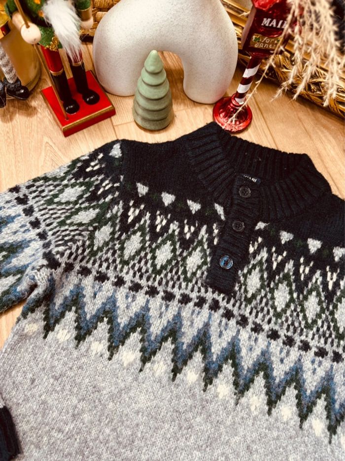 Taille 8 ans pull et teeshirt Noël garçon Kiabi gris bleu marine * Père Noël * 🎄 - photo numéro 2