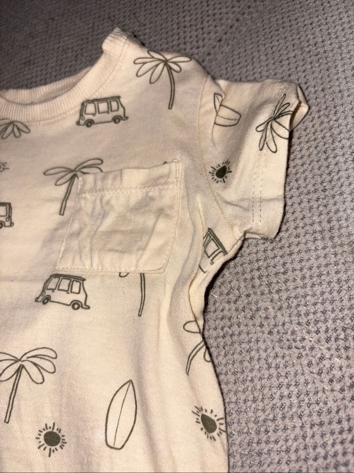 T-shirt bébé été imprimé palmier & vans