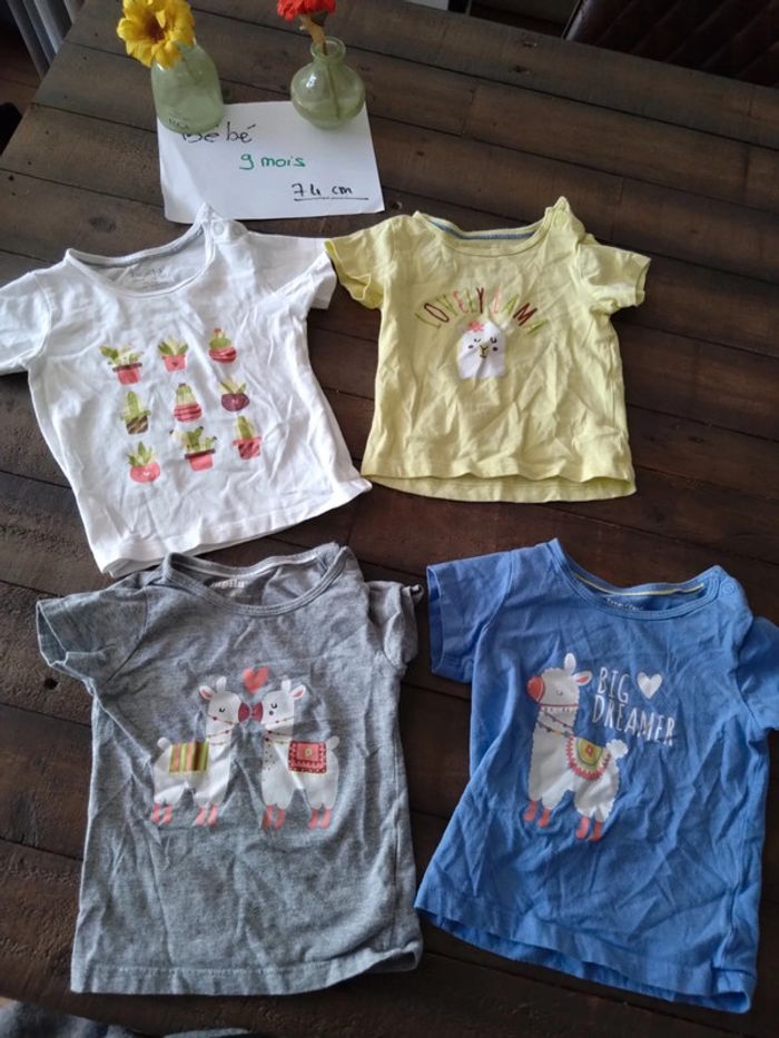 Lot de t shirt été bébé fille 9 mois lupilu