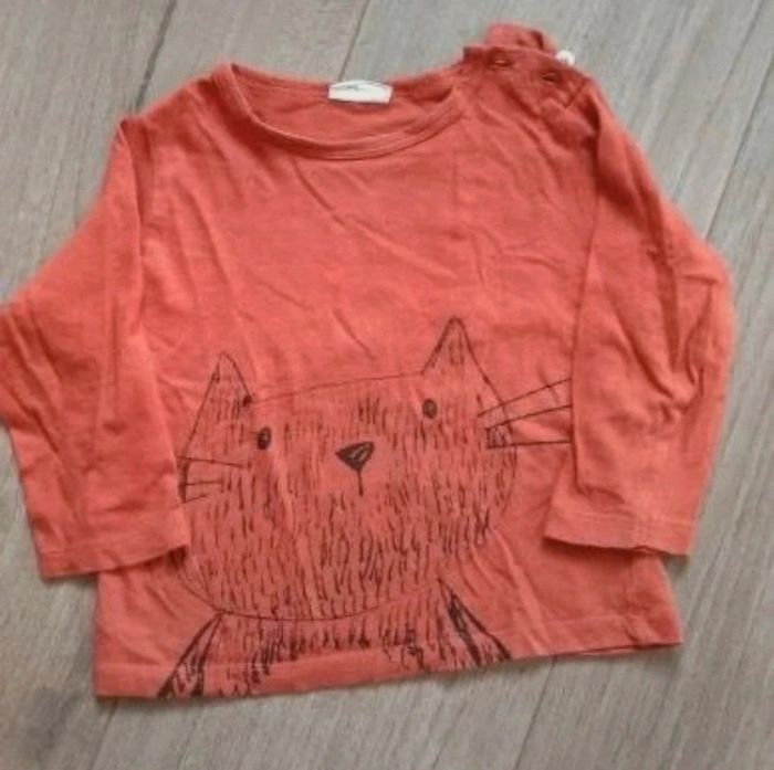 T-shirt manches longues chat Kiabi 9 mois