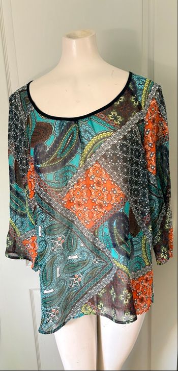 Tunique style voilage Christine Laure – Taille XXL – Multicolore – TBE