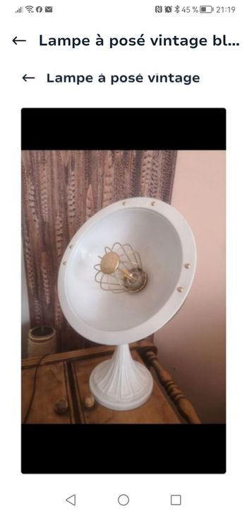 Lampe à posé vintage blanche ou doré