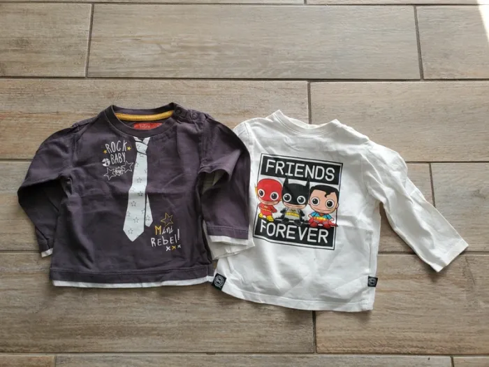 Lot 2 t shirts manches longues 9 mois
