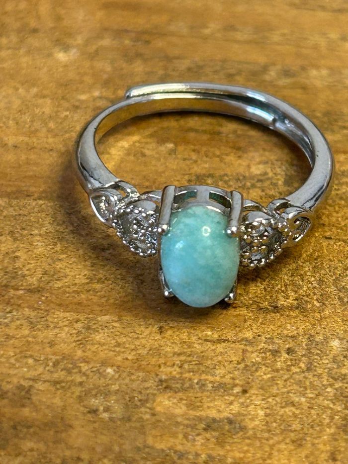 Bague réglable en laiton et en amazonite – Sérénité & Harmonie - photo numéro 4